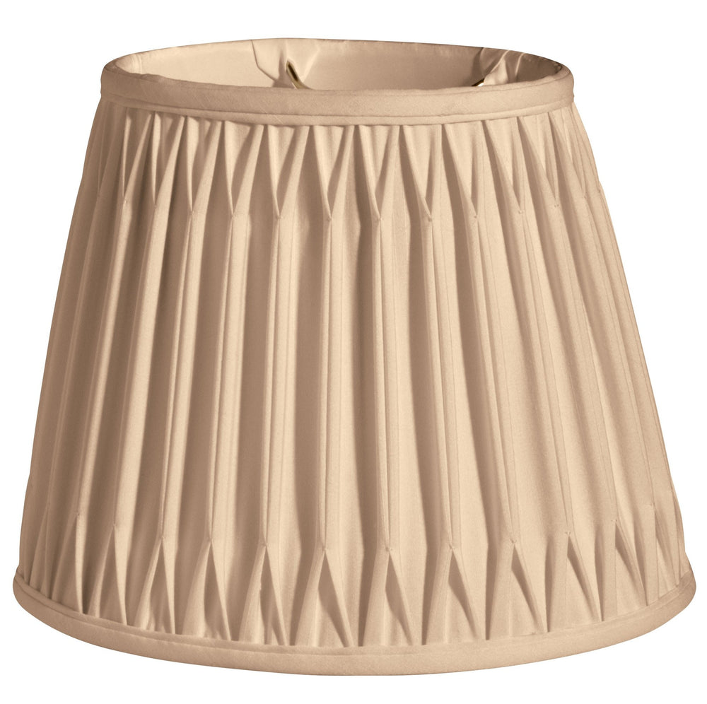 Homeroots 16" Vintage Gold Oval Smocked Pleat Shantung Lampshade  Shantung Silk 469730