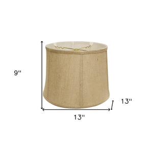 Homeroots 13" Golden Fiber Drum Throwback Burlap Lampshade  Burlap 469742
