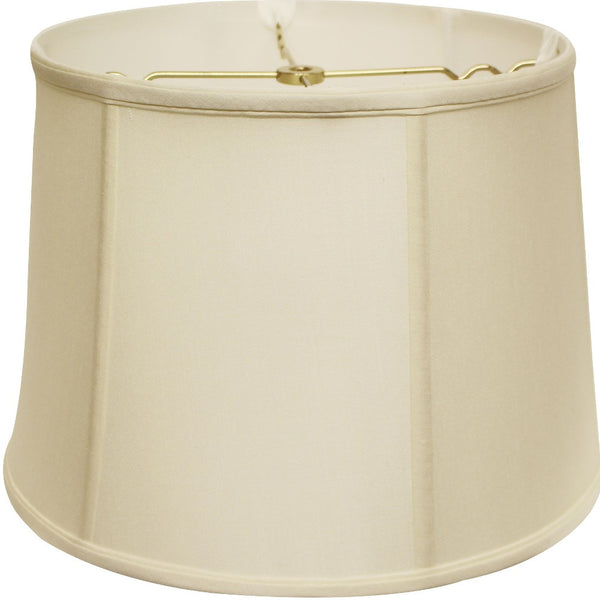 Homeroots 13" Ivory Throwback Drum Pongee Silk Lampshade  Pongee Silk 469743