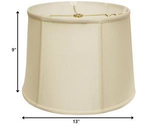 Homeroots 13" Ivory Throwback Drum Pongee Silk Lampshade  Pongee Silk 469743