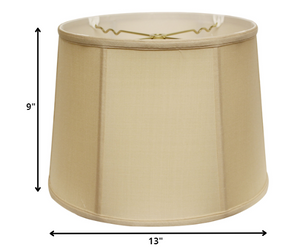 Homeroots 13" Inherent Throwback Drum Pongee Silk Lampshade  Pongee Silk 469744