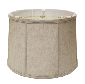Homeroots 13" Cream Throwback Drum Linen Lampshade  Linen 469745