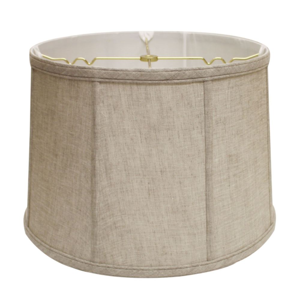 Homeroots 13" Cream Throwback Drum Linen Lampshade  Linen 469745