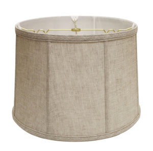 Homeroots 13" Cream Throwback Drum Linen Lampshade  Linen 469745