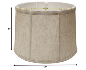Homeroots 13" Cream Throwback Drum Linen Lampshade  Linen 469745