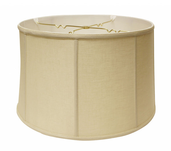 Homeroots 13" Pale Brown Throwback Drum Linen Lampshade  Linen 469747