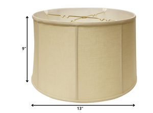 Homeroots 13" Pale Brown Throwback Drum Linen Lampshade  Linen 469747