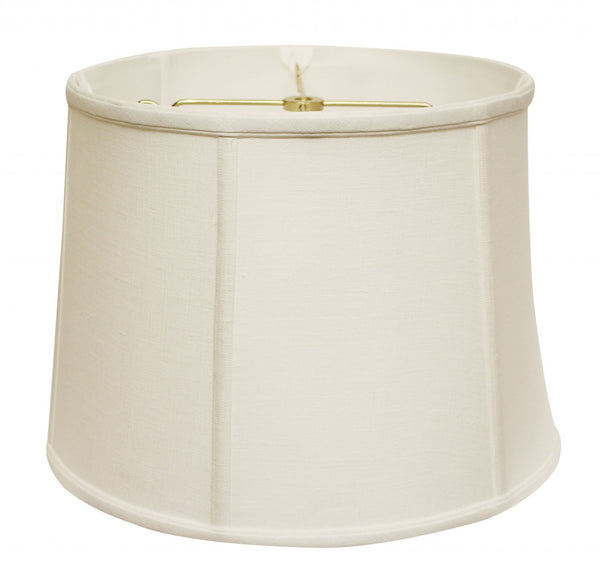 Homeroots 13" White Throwback Drum Linen Lampshade  Linen 469748
