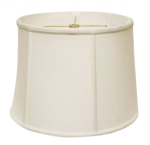 Homeroots 13" White Throwback Drum Linen Lampshade  Linen 469748