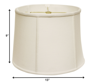 Homeroots 13" White Throwback Drum Linen Lampshade  Linen 469748