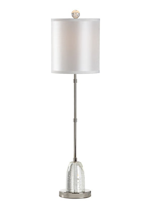 Wildwood Iceland Seeded Glass Lamp With Polished Nickel Base — Slim 34.5" Ambient Accent For Modern Decor 46975