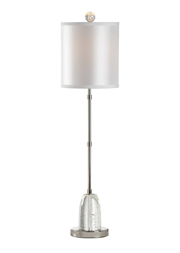 Wildwood Iceland Seeded Glass Lamp With Polished Nickel Base — Slim 34.5" Ambient Accent For Modern Decor 46975