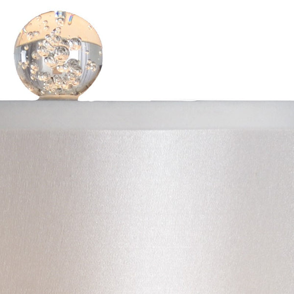 Wildwood Iceland Seeded Glass Lamp With Polished Nickel Base — Slim 34.5" Ambient Accent For Modern Decor 46975