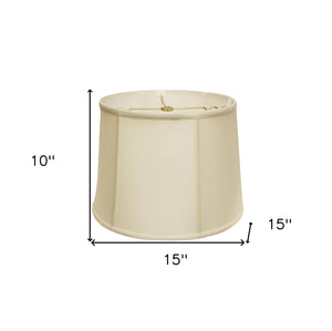 Homeroots 15" Ivory Throwback Drum Pongee Silk Lampshade  Pongee Silk 469750