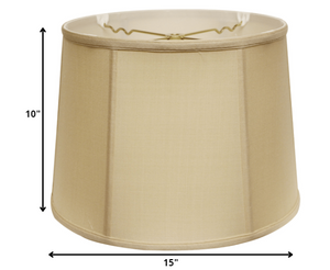 Homeroots 15" Inherent Throwback Drum Pongee Silk Lampshade  Pongee Silk 469751