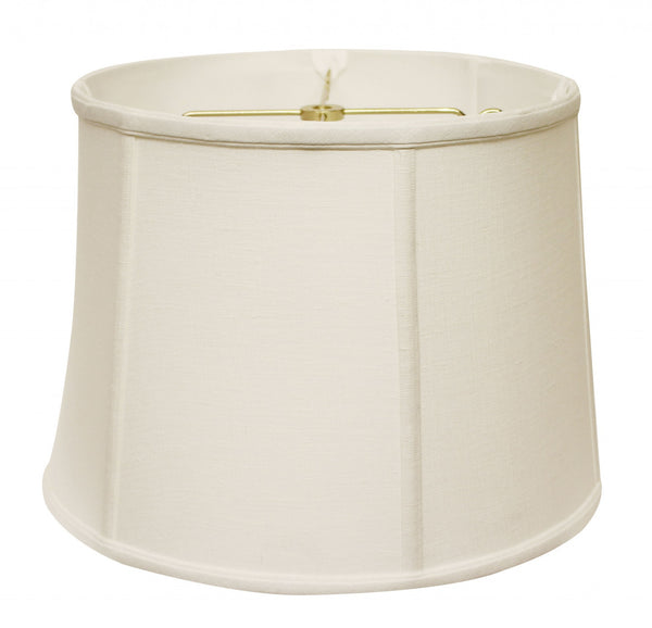 Homeroots 15" White Throwback Drum Linen Lampshade  Linen 469755