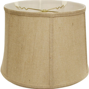 Homeroots 17" Golden Fiber Throwback Drum Burlap Lampshade  Burlap 469756