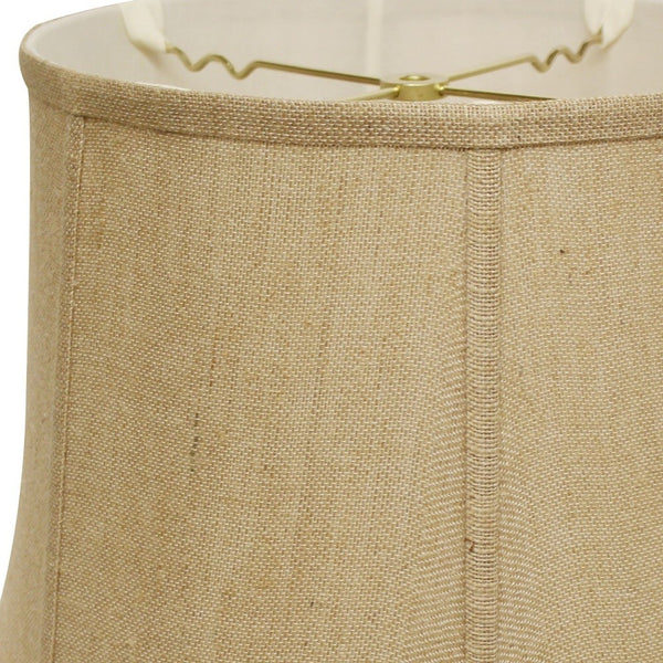 Homeroots 17" Golden Fiber Throwback Drum Burlap Lampshade  Burlap 469756