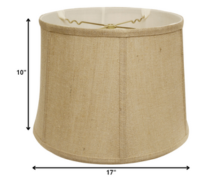 Homeroots 17" Golden Fiber Throwback Drum Burlap Lampshade  Burlap 469756