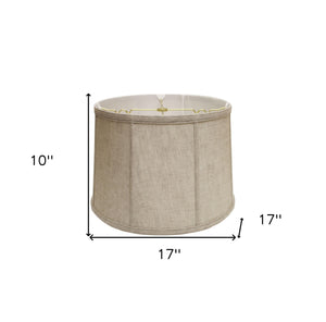 Homeroots 17" Cream Throwback Drum Linen Lampshade  Linen 469759