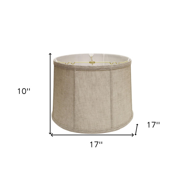 Homeroots 17" Cream Throwback Drum Linen Lampshade  Linen 469759