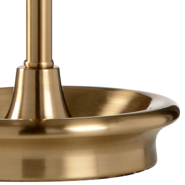 Wildwood Zaha Antique Brass Table Lamp With Hand-Spun Glass Shade — Transitional 30" Accent Light For Nightstands 46976