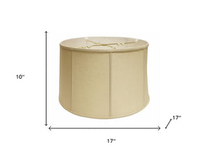 HomeRoots 17" Pale Brown Drum Linen Lampshade - Mid-Century Modern Design for Ambient Lighting & Style 469761