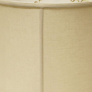 HomeRoots 17" Pale Brown Drum Linen Lampshade - Mid-Century Modern Design for Ambient Lighting & Style 469761