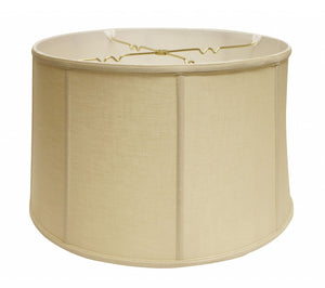 HomeRoots 17" Pale Brown Drum Linen Lampshade - Mid-Century Modern Design for Ambient Lighting & Style 469761