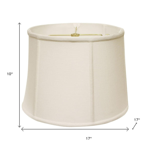 HomeRoots White Linen Drum Lamp Shade – Contemporary Lighting Solution for Home, Office & Cozy Spaces 469762