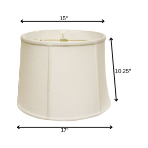 HomeRoots White Linen Drum Lamp Shade – Contemporary Lighting Solution for Home, Office & Cozy Spaces 469762