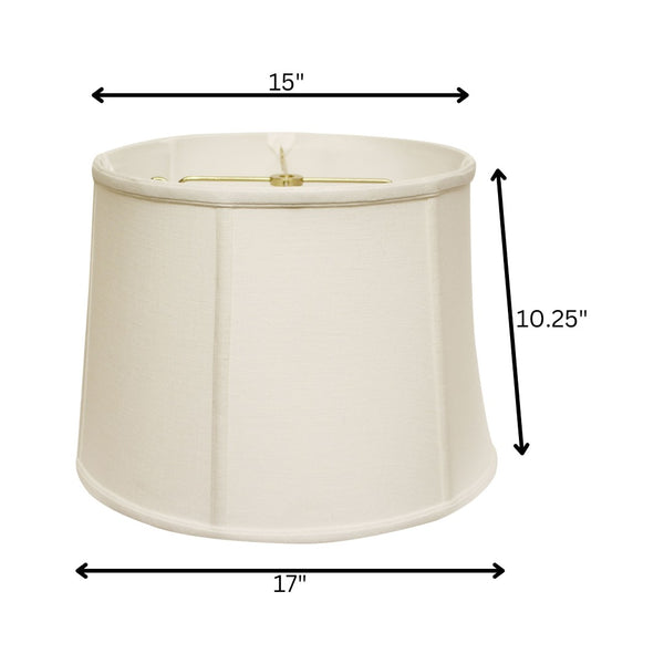 HomeRoots White Linen Drum Lamp Shade – Contemporary Lighting Solution for Home, Office & Cozy Spaces 469762