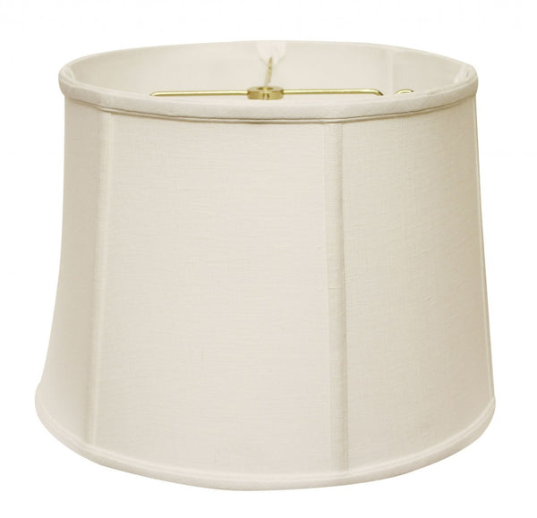 HomeRoots White Linen Drum Lamp Shade – Contemporary Lighting Solution for Home, Office & Cozy Spaces 469762