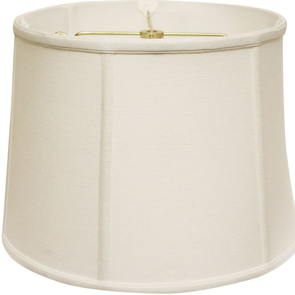 HomeRoots White Linen Drum Lamp Shade – Contemporary Lighting Solution for Home, Office & Cozy Spaces 469762