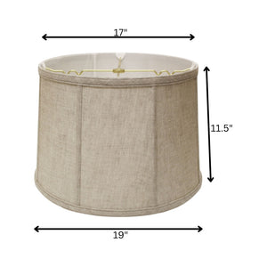 HomeRoots Cream Linen Drum Lampshade – Stylish Mid-Century Design for Warm, Inviting Home Lighting Solutions 469766