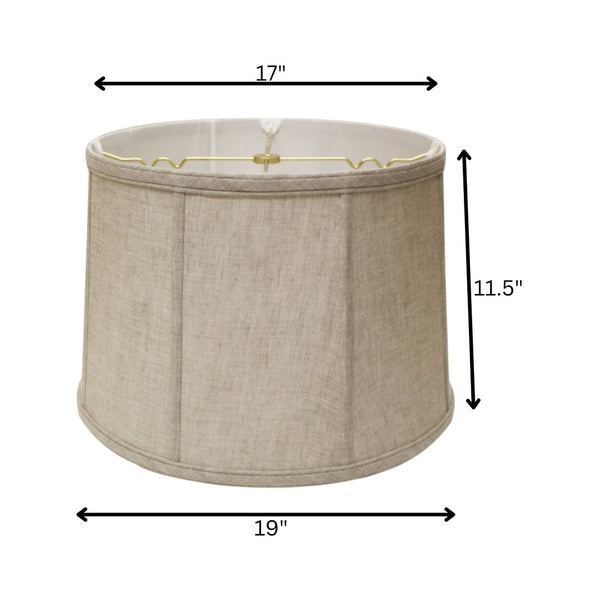 HomeRoots Cream Linen Drum Lampshade – Stylish Mid-Century Design for Warm, Inviting Home Lighting Solutions 469766