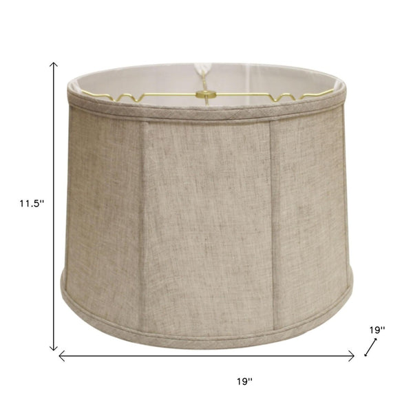 HomeRoots Cream Linen Drum Lampshade – Stylish Mid-Century Design for Warm, Inviting Home Lighting Solutions 469766