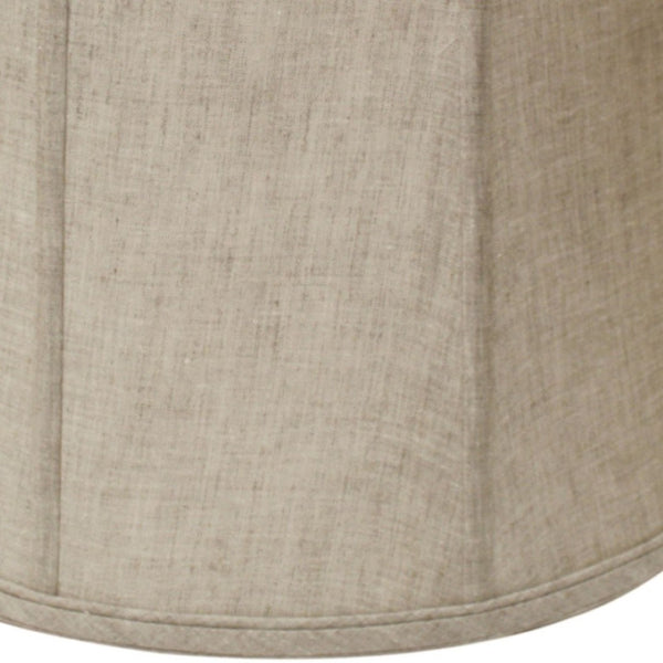 HomeRoots Cream Linen Drum Lampshade – Stylish Mid-Century Design for Warm, Inviting Home Lighting Solutions 469766