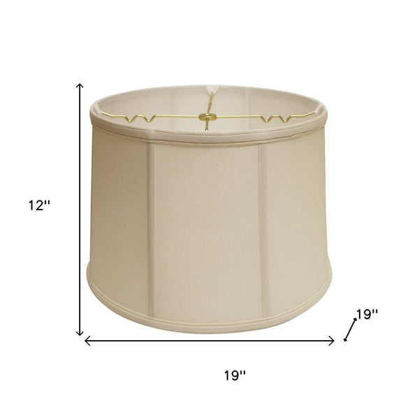 HomeRoots 19" Off White Drum Linen Lampshade - Mid-Century Charm with Soft, Even Lighting for Any Room 469767