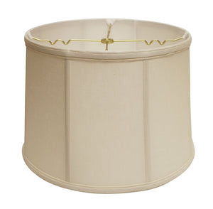 HomeRoots 19" Off White Drum Linen Lampshade - Mid-Century Charm with Soft, Even Lighting for Any Room 469767