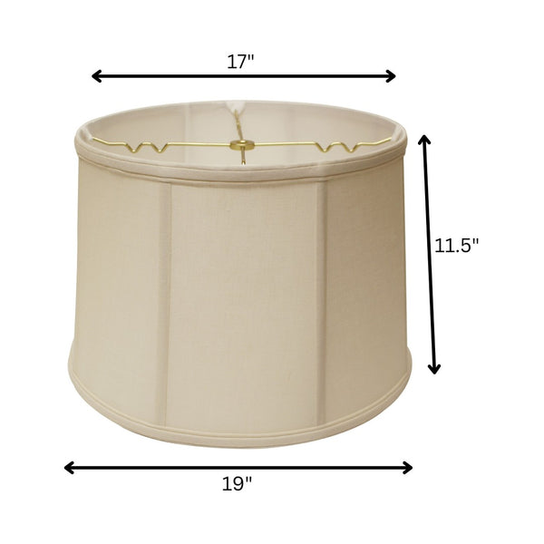 HomeRoots 19" Off White Drum Linen Lampshade - Mid-Century Charm with Soft, Even Lighting for Any Room 469767