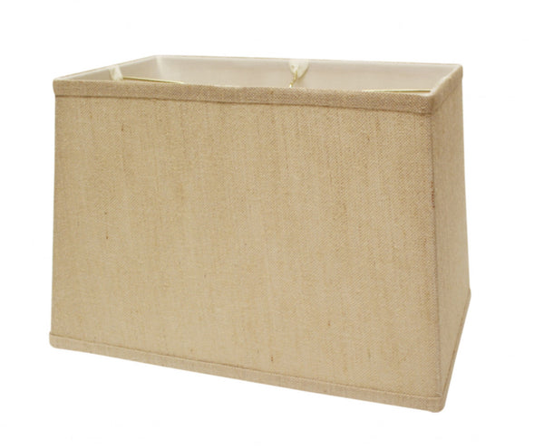 Homeroots 14" Golden Fiber Throwback Rectangle Burlap Lampshade  Burlap 469770