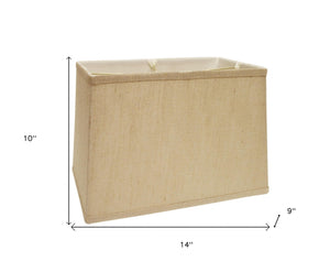 Homeroots 14" Golden Fiber Throwback Rectangle Burlap Lampshade  Burlap 469770