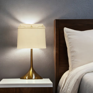 Homeroots 14" Ivory Throwback Rectangle Pongee Silk Lampshade  Pongee Silk 469771