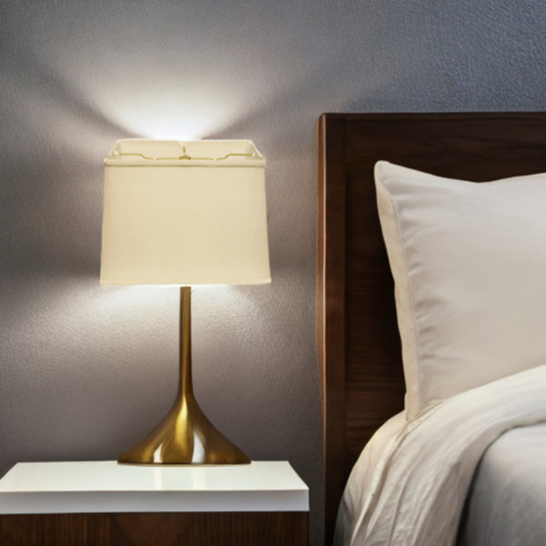 Homeroots 14" Ivory Throwback Rectangle Pongee Silk Lampshade  Pongee Silk 469771