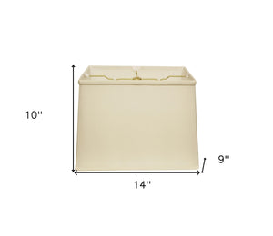 Homeroots 14" Ivory Throwback Rectangle Pongee Silk Lampshade  Pongee Silk 469771