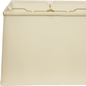 Homeroots 14" Ivory Throwback Rectangle Pongee Silk Lampshade  Pongee Silk 469771