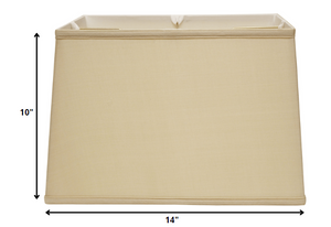 Homeroots 14" Inherent Throwback Rectangle Pongee Silk Lampshade  Pongee Silk 469772