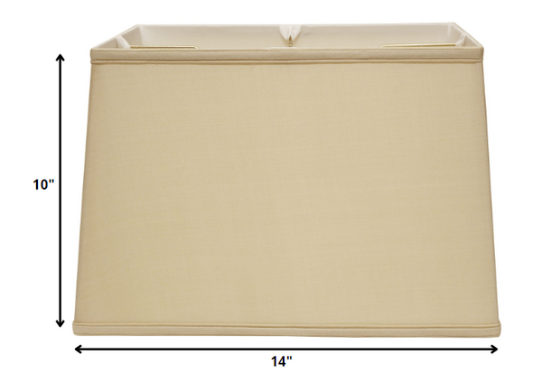 Homeroots 14" Inherent Throwback Rectangle Pongee Silk Lampshade  Pongee Silk 469772