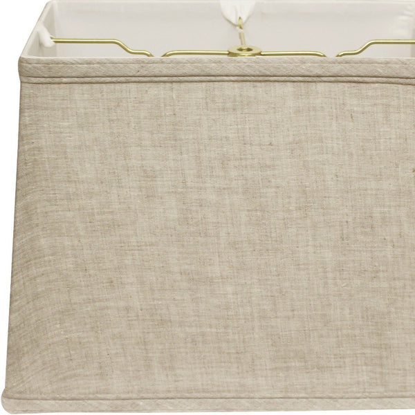 Homeroots 14" Cream Throwback Rectangle Linen Lampshade  Linen 469773